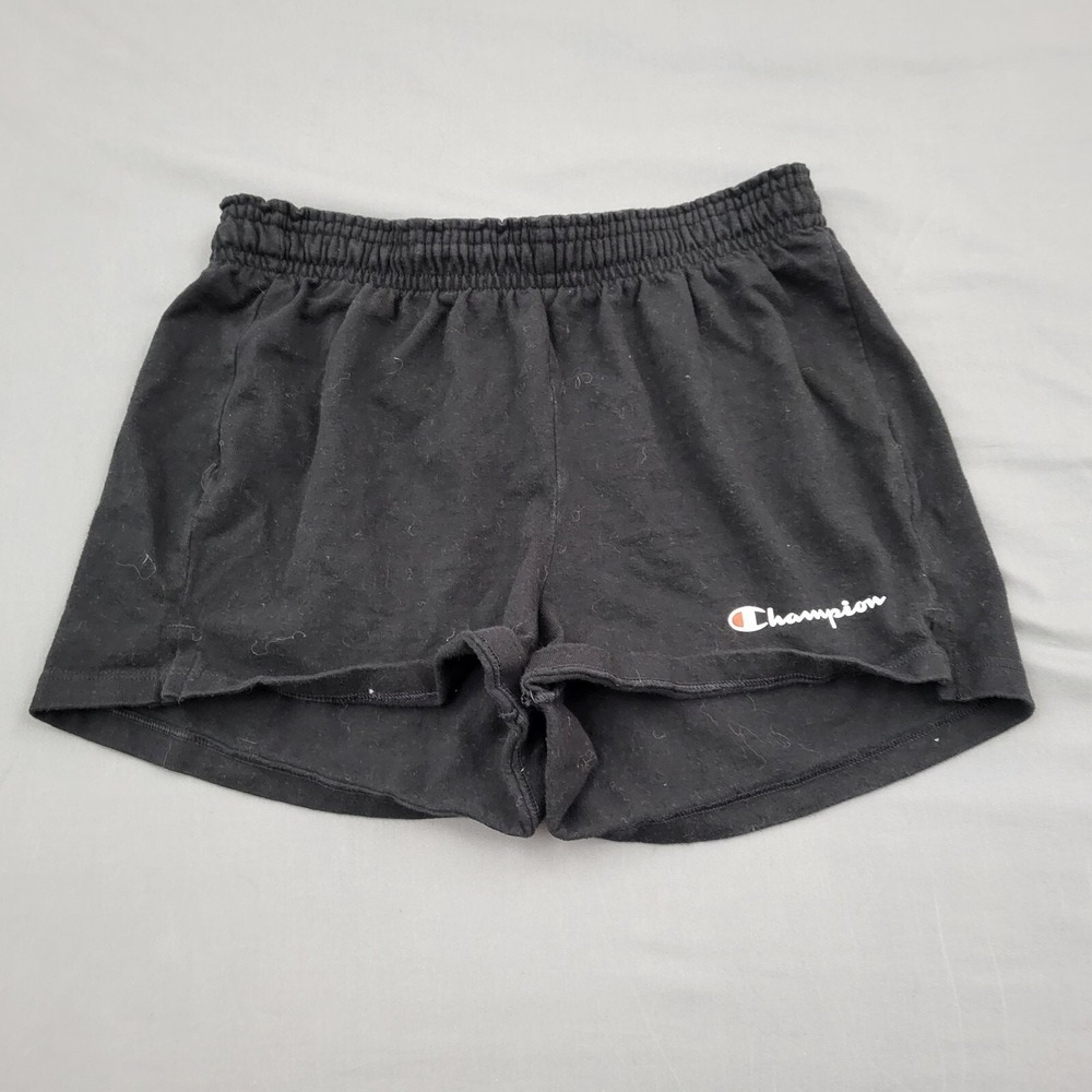 Champion Womens Black Cotton Jersey Athletic Gym Shorts M2270G Small